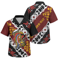 Personalised Papua New Guinea Bird Drum Family Matching Long Sleeve Bodycon Dress and Hawaiian Shirt Papuan Batik Motif