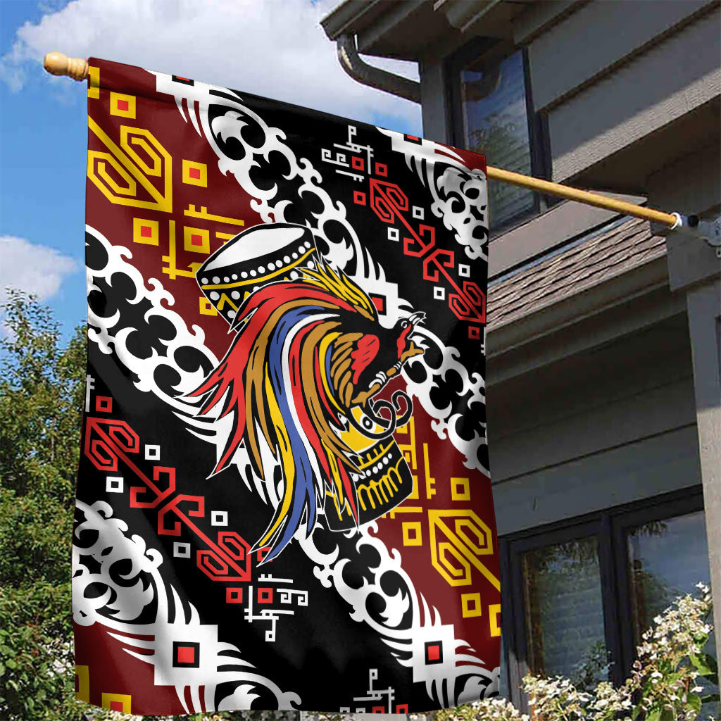 Papua New Guinea Bird Drum Garden Flag Papuan Batik Motif