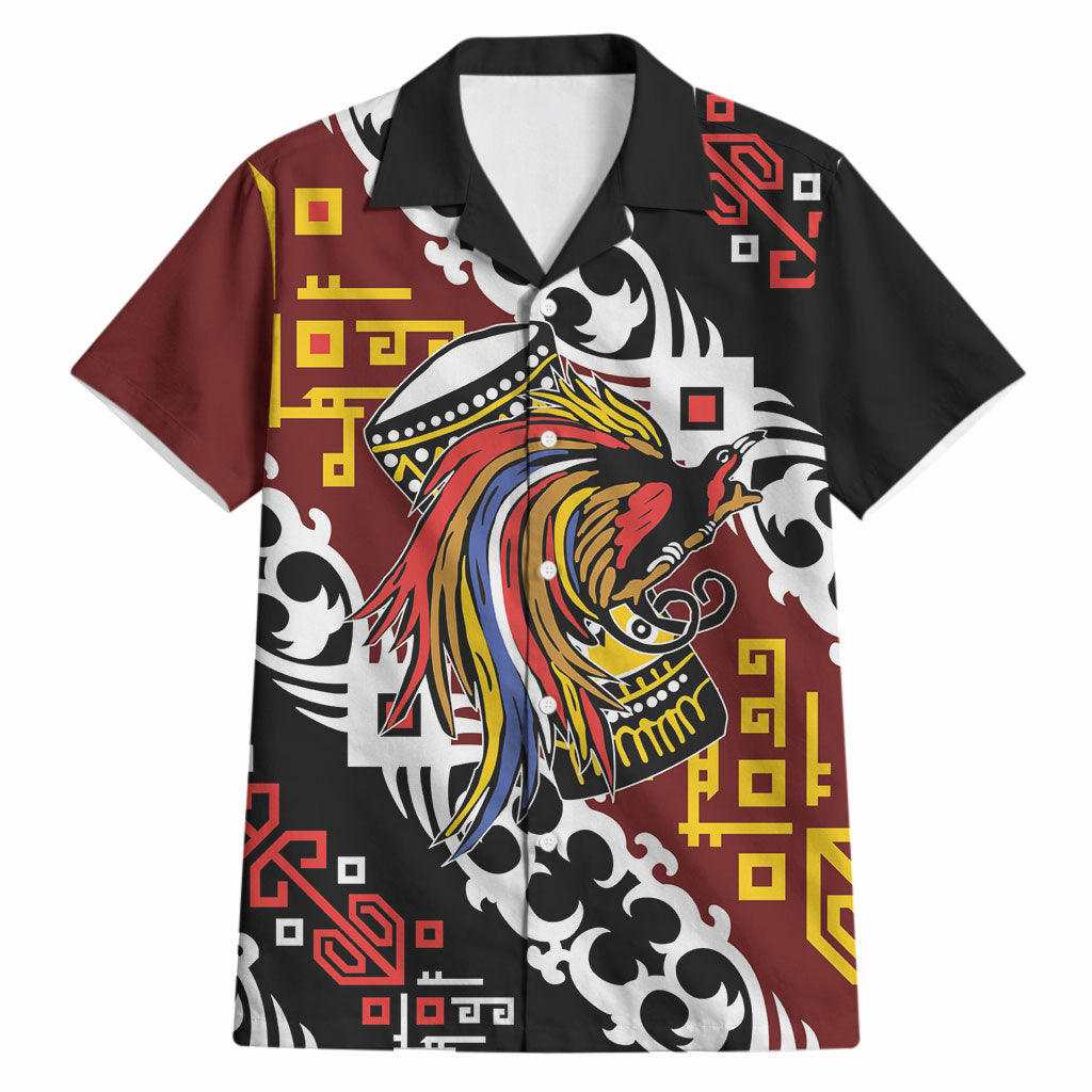 Personalised Papua New Guinea Bird Drum Hawaiian Shirt Papuan Batik Motif