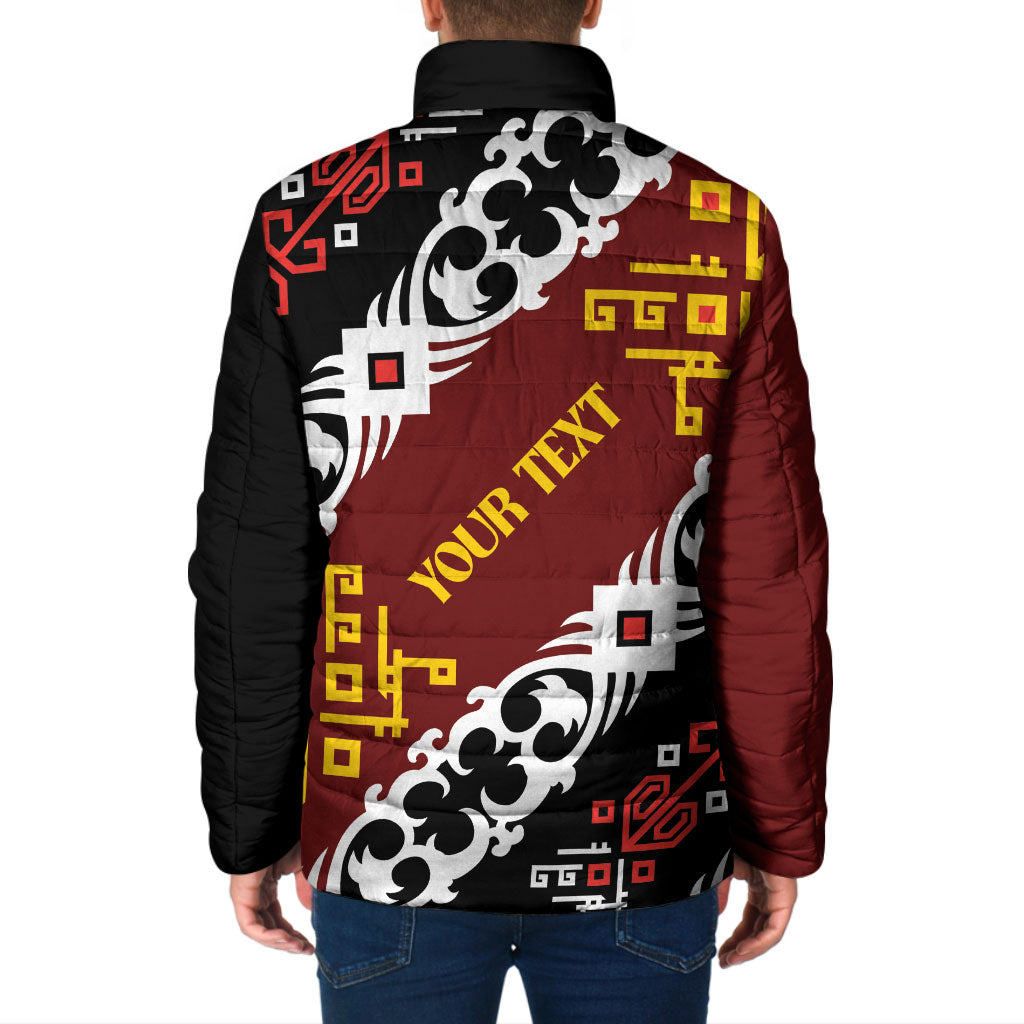 Personalised Papua New Guinea Bird Drum Padded Jacket Papuan Batik Motif