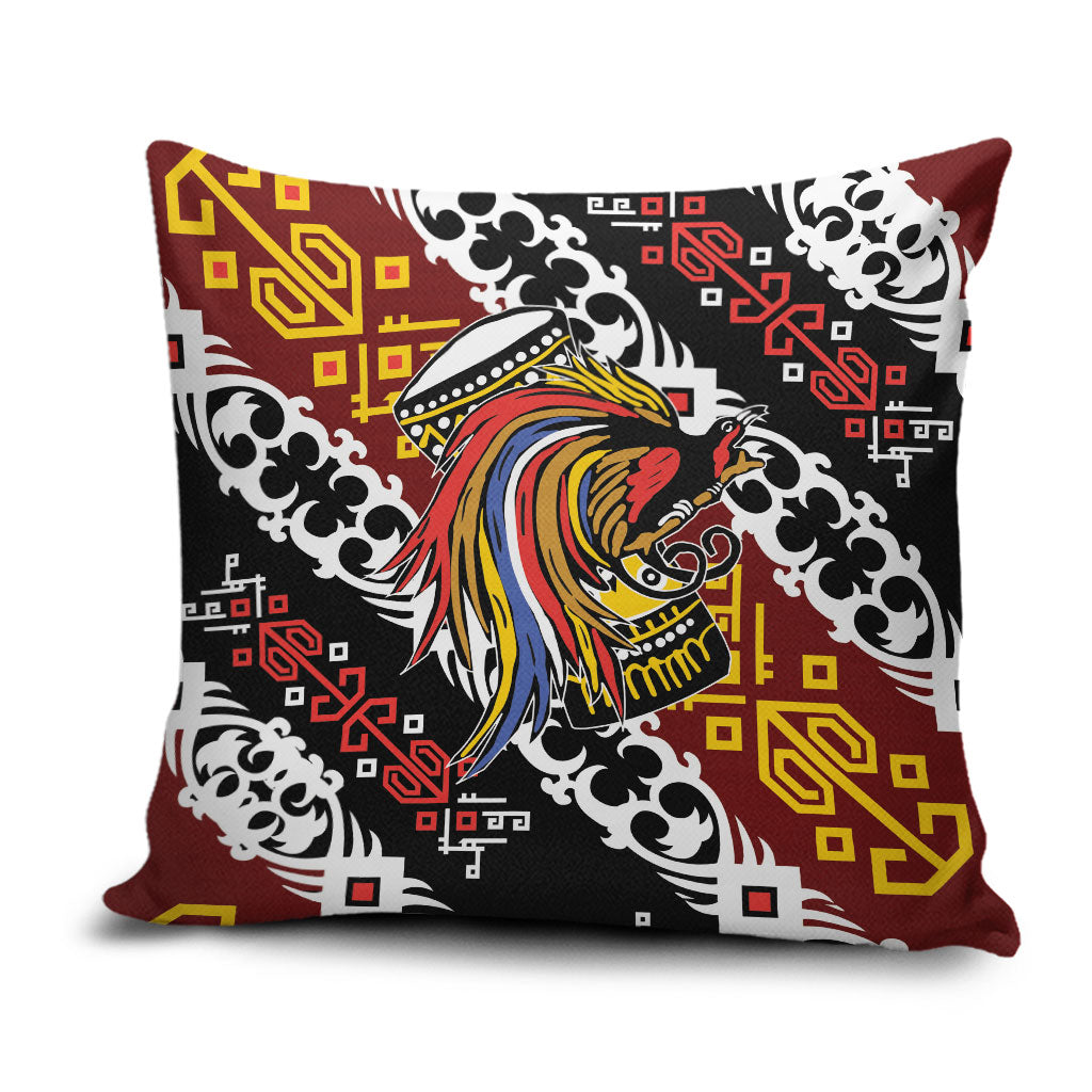Papua New Guinea Bird Drum Pillow Cover Papuan Batik Motif