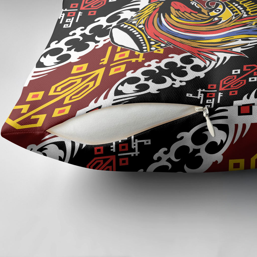 Papua New Guinea Bird Drum Pillow Cover Papuan Batik Motif