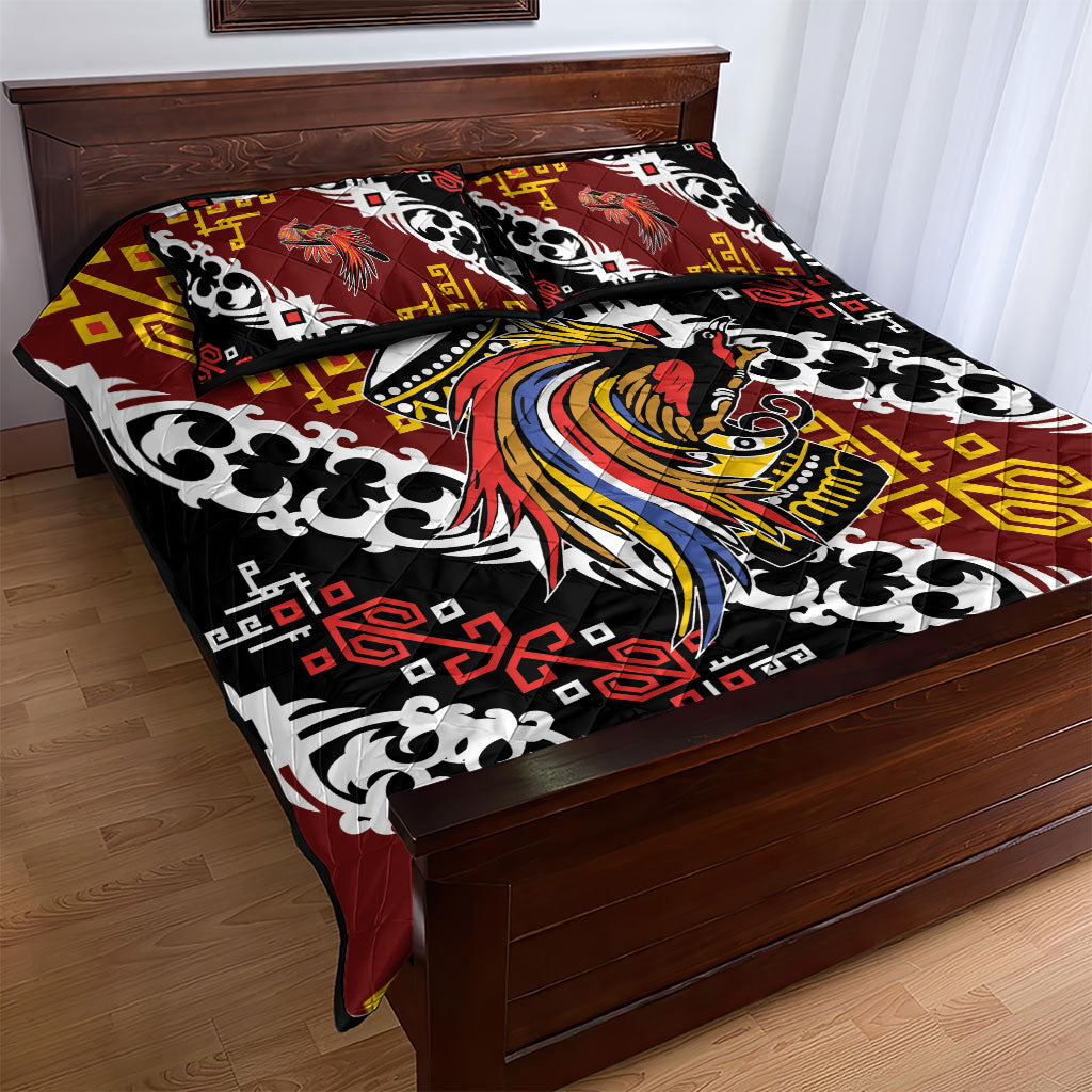 Papua New Guinea Bird Drum Quilt Bed Set Papuan Batik Motif