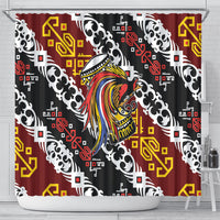 Papua New Guinea Bird Drum Shower Curtain Papuan Batik Motif