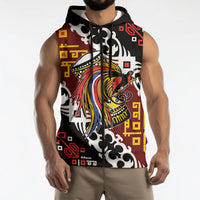 Personalised Papua New Guinea Bird Drum Sleeveless Zip Hoodie Papuan Batik Motif