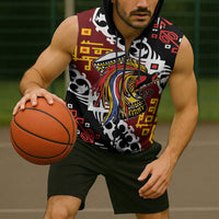 Personalised Papua New Guinea Bird Drum Sleeveless Zip Hoodie Papuan Batik Motif