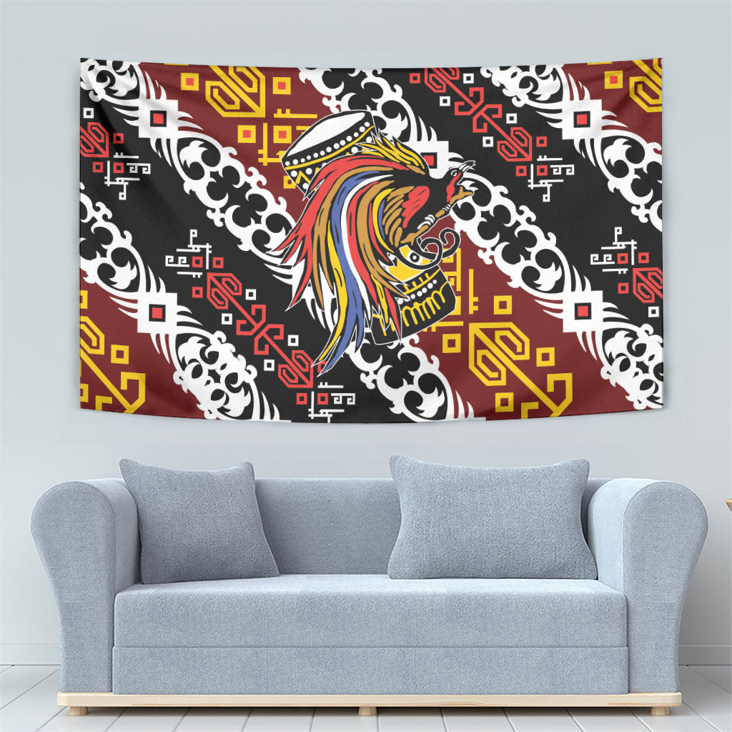 Papua New Guinea Bird Drum Tapestry Papuan Batik Motif