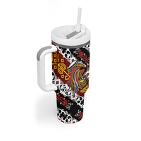Papua New Guinea Bird Drum Tumbler With Handle Papuan Batik Motif