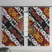 Papua New Guinea Bird Drum Window Curtain Papuan Batik Motif