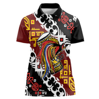 Personalised Papua New Guinea Bird Drum Women Polo Shirt Papuan Batik Motif