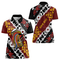 Personalised Papua New Guinea Bird Drum Women Polo Shirt Papuan Batik Motif