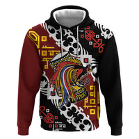 Personalised Papua New Guinea Bird Drum Zip Hoodie Papuan Batik Motif