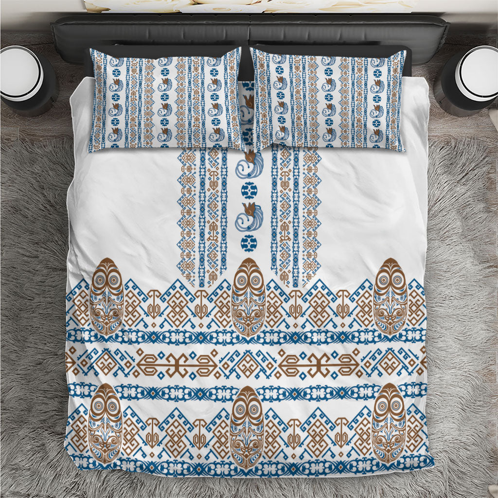 Papua New Guinea Bird Ethnic Bedding Set Papuan Batik Inspired Pattern LT9 White - Polynesian Pride