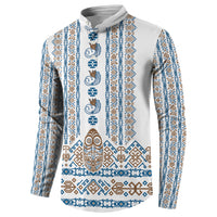 Personalised Papua New Guinea Bird Ethnic Button Sweatshirt Papuan Batik Inspired Pattern