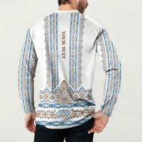 Personalised Papua New Guinea Bird Ethnic Button Sweatshirt Papuan Batik Inspired Pattern
