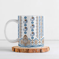 Papua New Guinea Bird Ethnic Ceramic Mug Papuan Batik Inspired Pattern