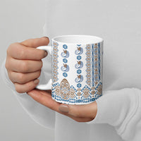 Papua New Guinea Bird Ethnic Ceramic Mug Papuan Batik Inspired Pattern