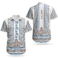 Personalised Papua New Guinea Bird Ethnic Couples Matching Short Sleeve Bodycon Dress and Hawaiian Shirt Papuan Batik Inspired Pattern