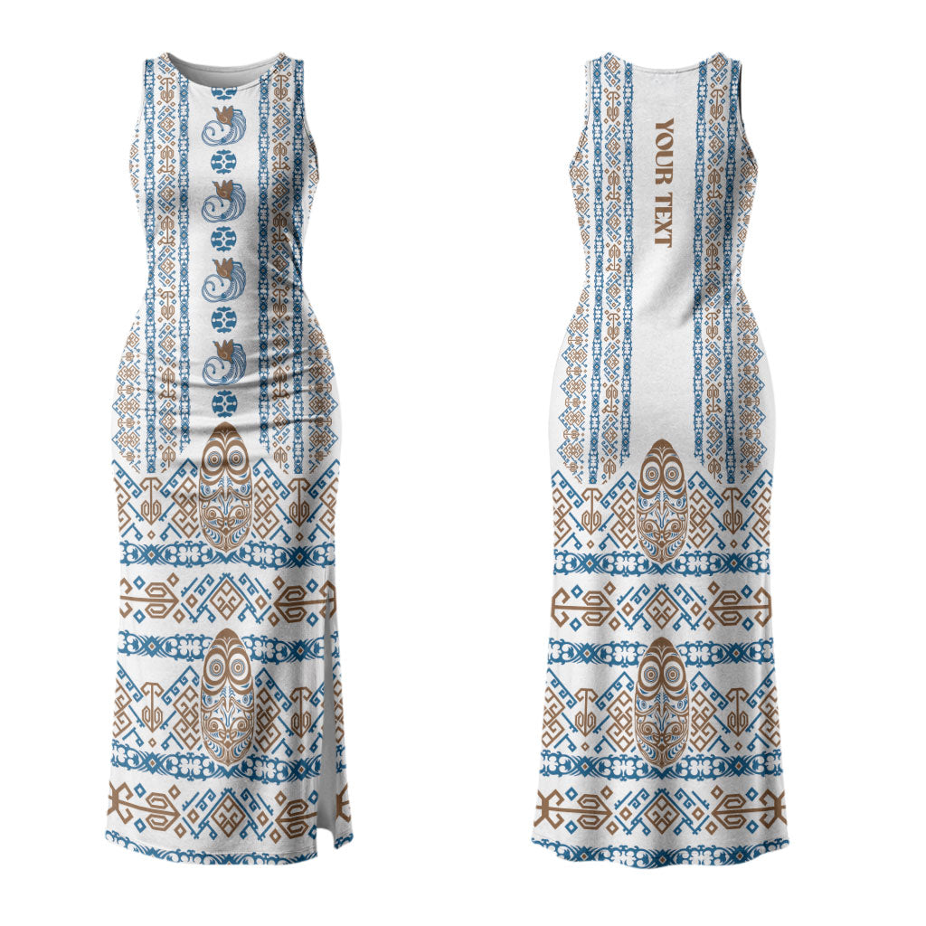 Personalised Papua New Guinea Bird Ethnic Couples Matching Tank Maxi Dress and Hawaiian Shirt Papuan Batik Inspired Pattern