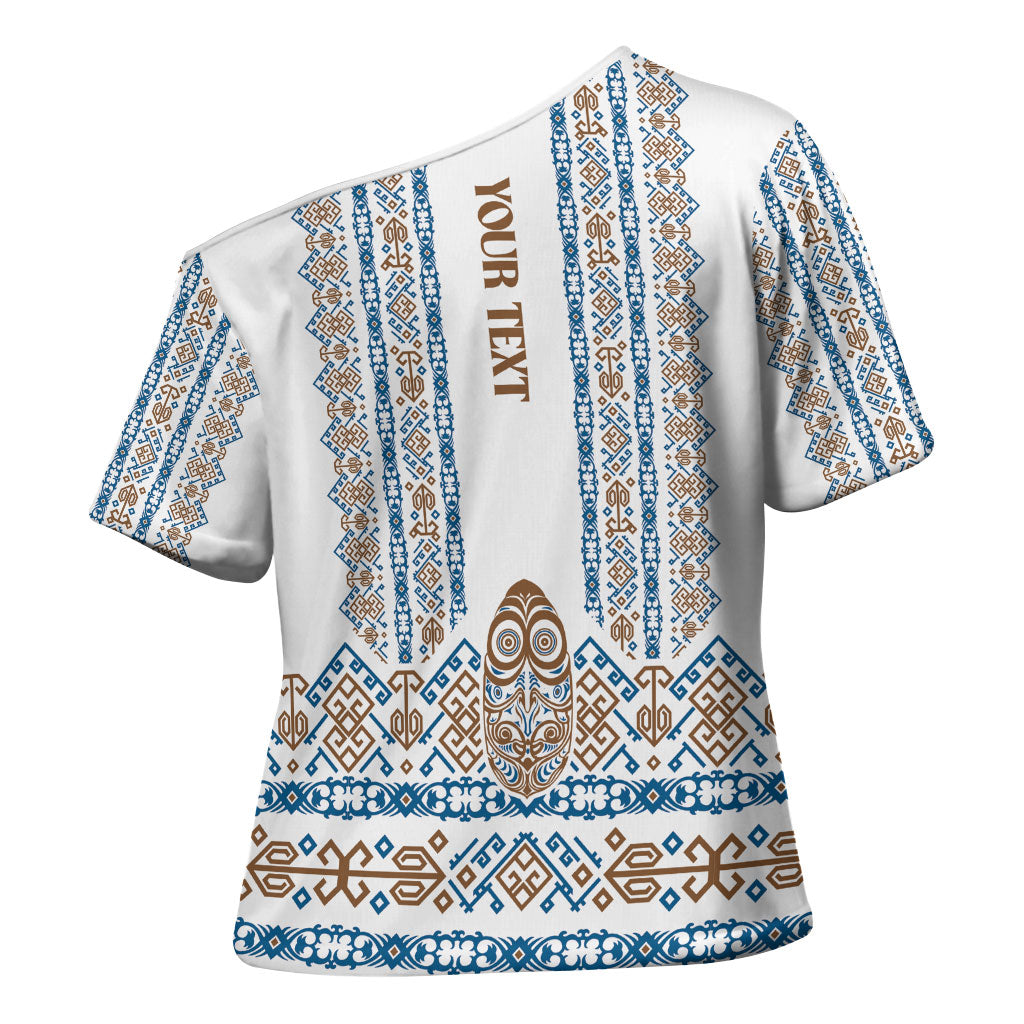 Personalised Papua New Guinea Bird Ethnic Cross Shoulder Shirt Papuan Batik Inspired Pattern