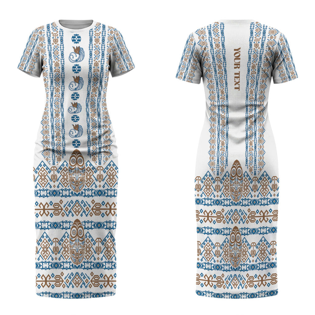 Personalised Papua New Guinea Bird Ethnic Family Matching Short Sleeve Bodycon Dress and Hawaiian Shirt Papuan Batik Inspired Pattern