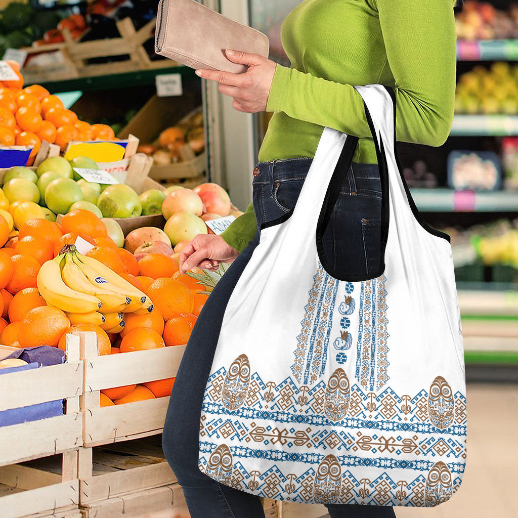Papua New Guinea Bird Ethnic Grocery Bag Papuan Batik Inspired Pattern