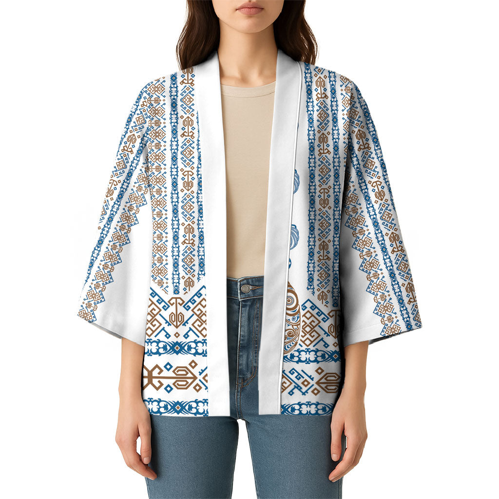 Personalised Papua New Guinea Bird Ethnic Kimono Papuan Batik Inspired Pattern