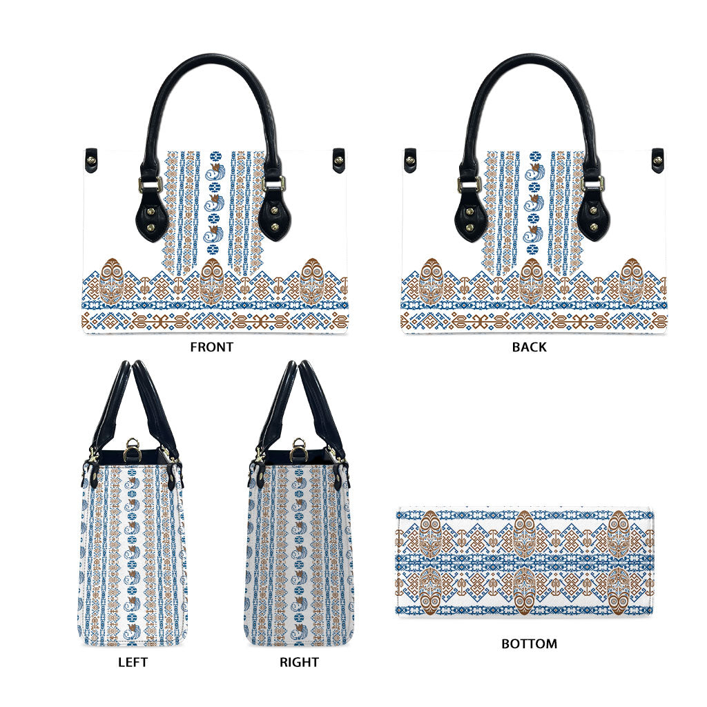 Papua New Guinea Bird Ethnic Leather Bag Papuan Batik Inspired Pattern