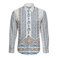 Personalised Papua New Guinea Bird Ethnic Long Sleeve Button Shirt Papuan Batik Inspired Pattern