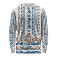 Personalised Papua New Guinea Bird Ethnic Long Sleeve Shirt Papuan Batik Inspired Pattern