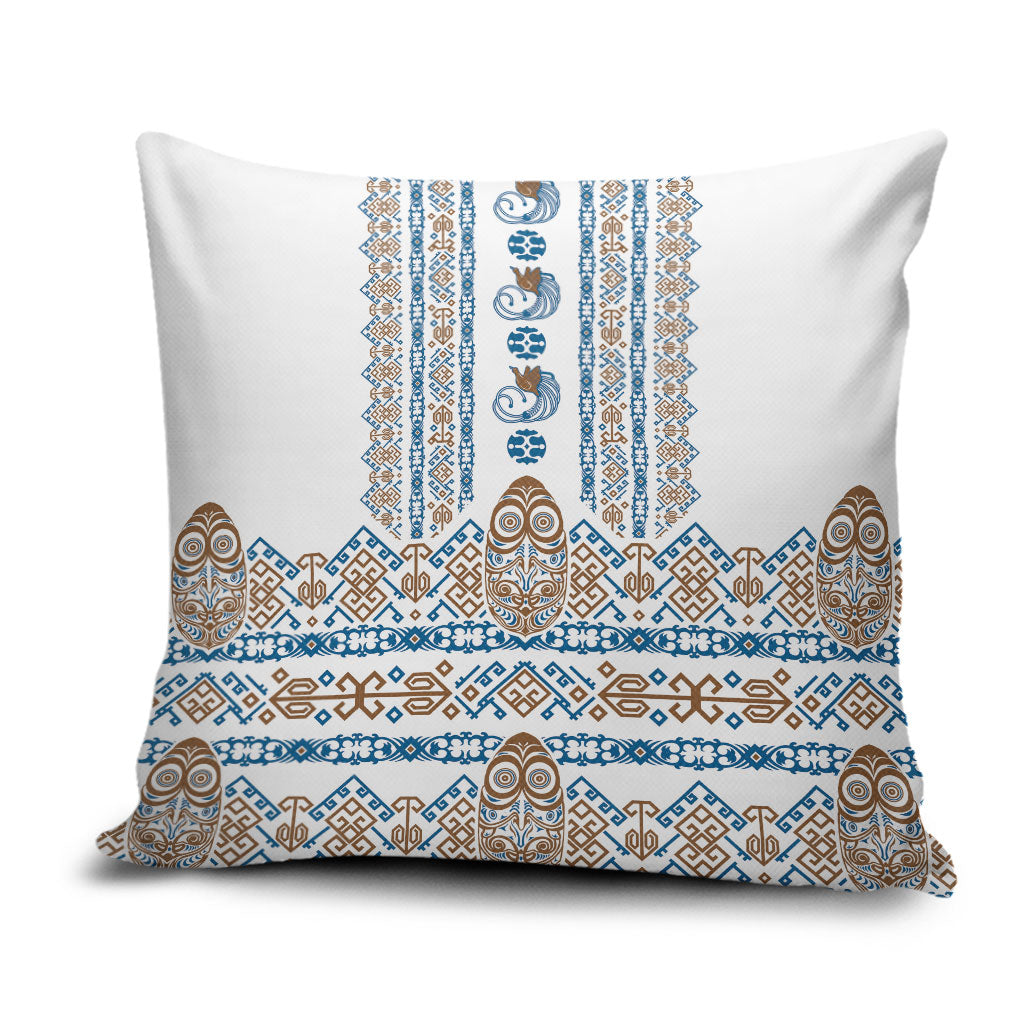 Papua New Guinea Bird Ethnic Pillow Cover Papuan Batik Inspired Pattern LT9 White - Polynesian Pride