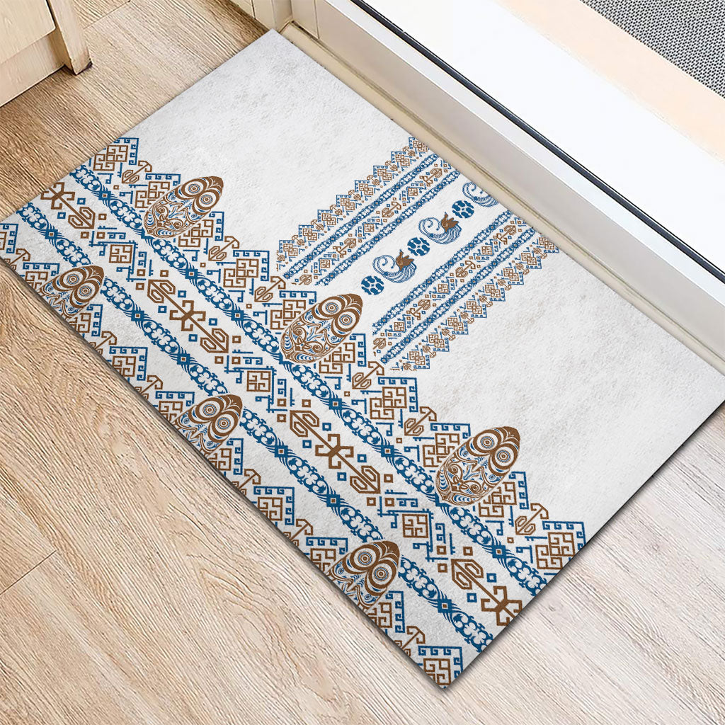 Papua New Guinea Bird Ethnic Rubber Doormat Papuan Batik Inspired Pattern