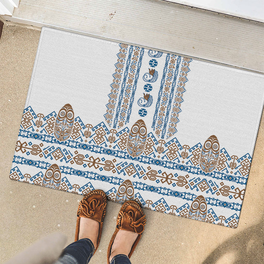 Papua New Guinea Bird Ethnic Rubber Doormat Papuan Batik Inspired Pattern
