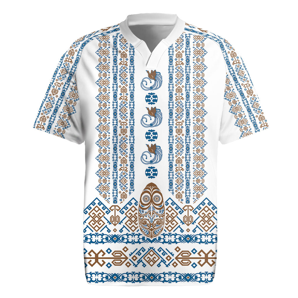 Personalised Papua New Guinea Bird Ethnic Rugby Jersey Papuan Batik Inspired Pattern