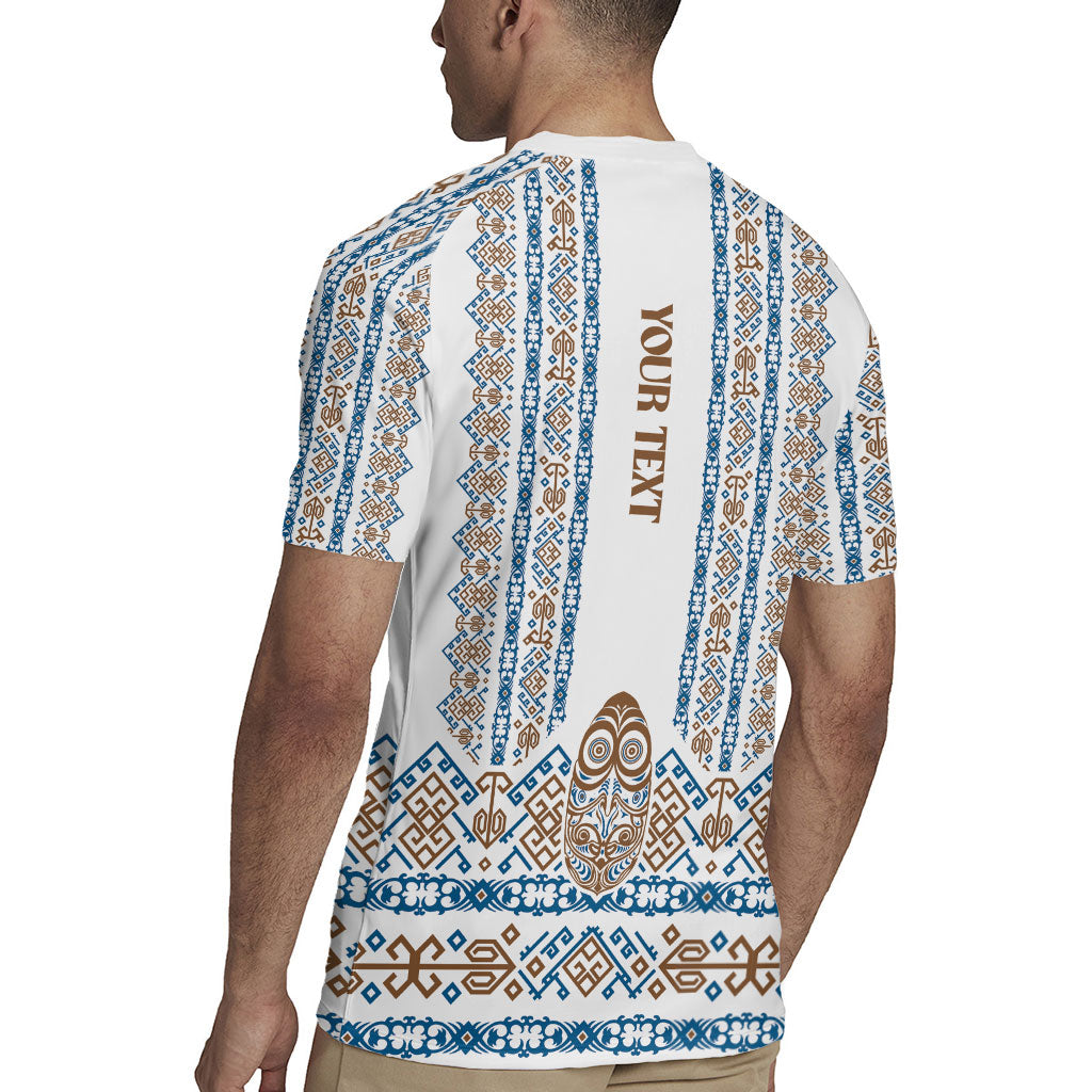 Personalised Papua New Guinea Bird Ethnic Rugby Jersey Papuan Batik Inspired Pattern