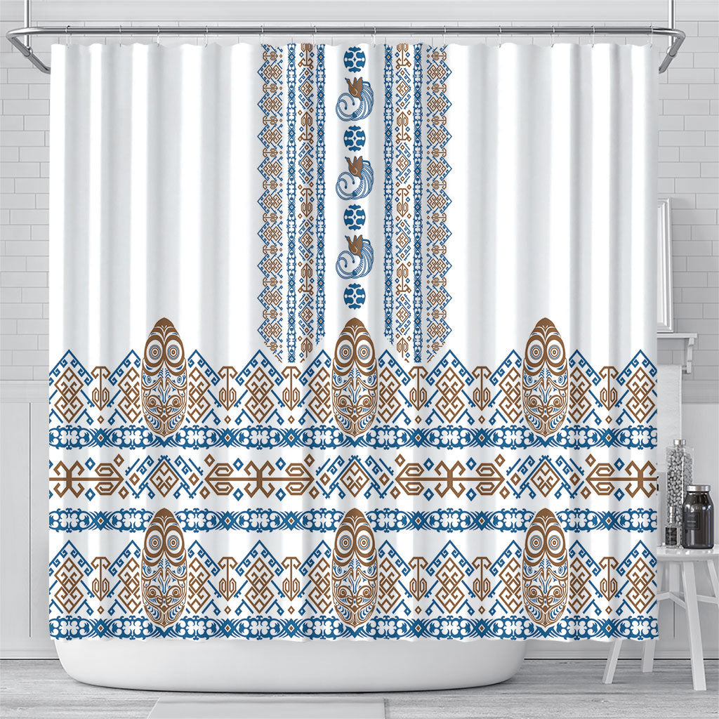 Papua New Guinea Bird Ethnic Shower Curtain Papuan Batik Inspired Pattern