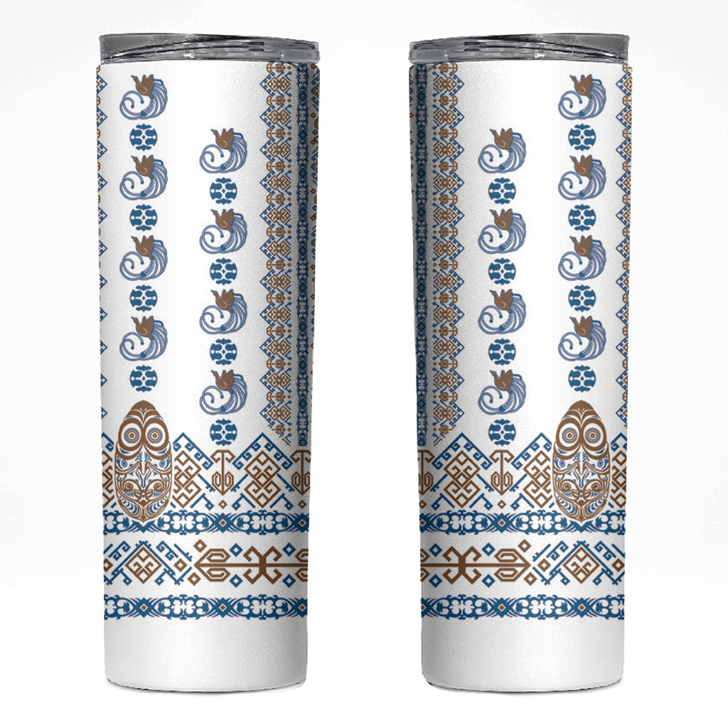 Papua New Guinea Bird Ethnic Skinny Tumbler Papuan Batik Inspired Pattern