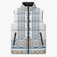 Personalised Papua New Guinea Bird Ethnic Sleeveless Puffer Jacket Papuan Batik Inspired Pattern
