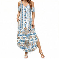 Personalised Papua New Guinea Bird Ethnic Summer Maxi Dress Papuan Batik Inspired Pattern