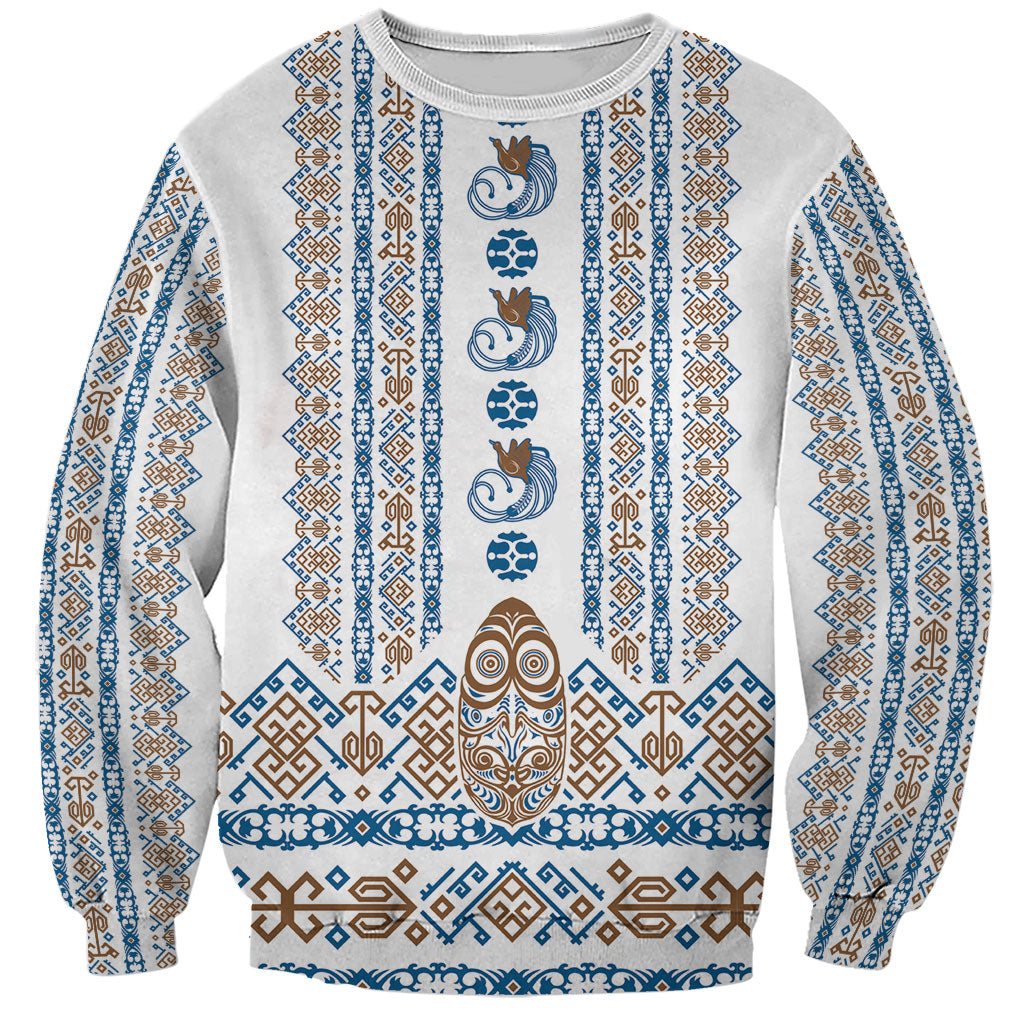 Personalised Papua New Guinea Bird Ethnic Sweatshirt Papuan Batik Inspired Pattern