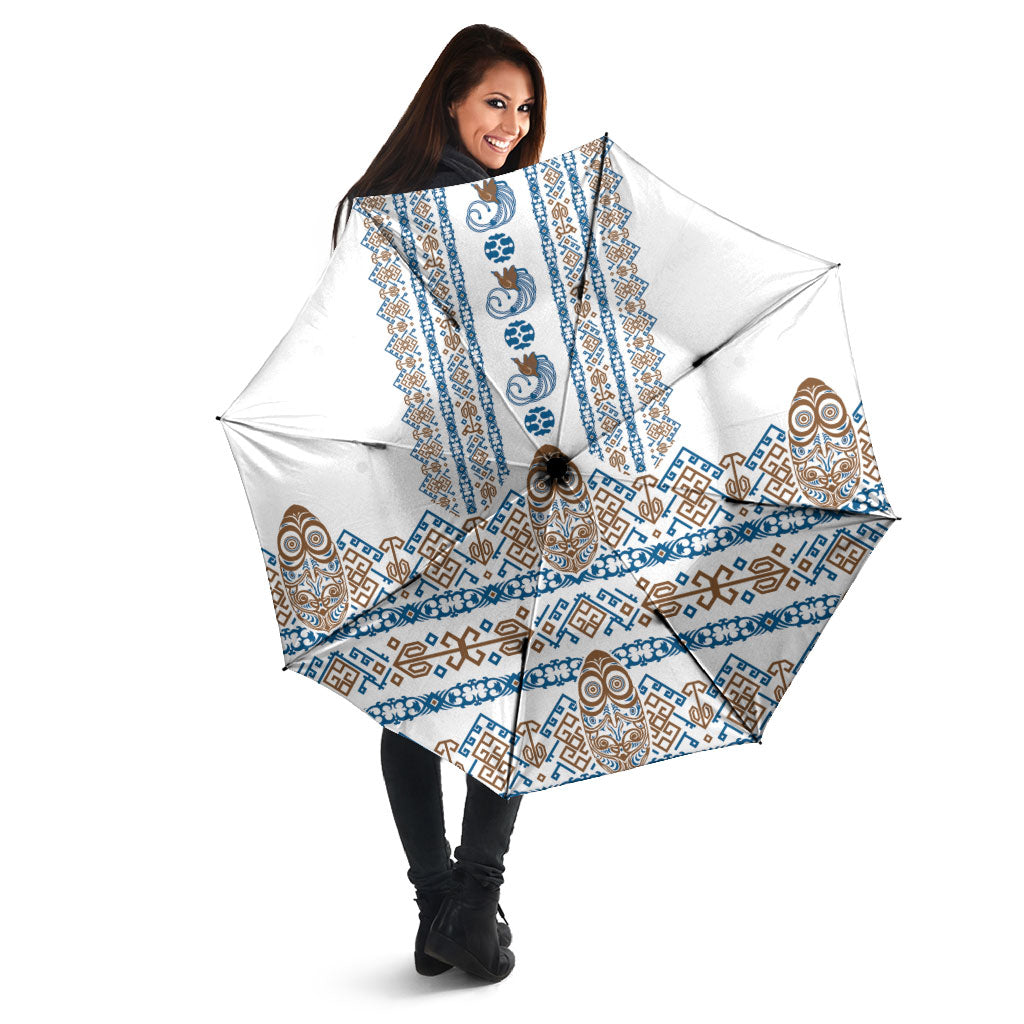 Papua New Guinea Bird Ethnic Umbrella Papuan Batik Inspired Pattern