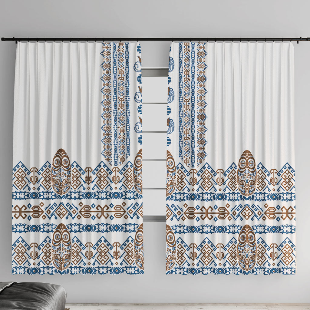 Papua New Guinea Bird Ethnic Window Curtain Papuan Batik Inspired Pattern