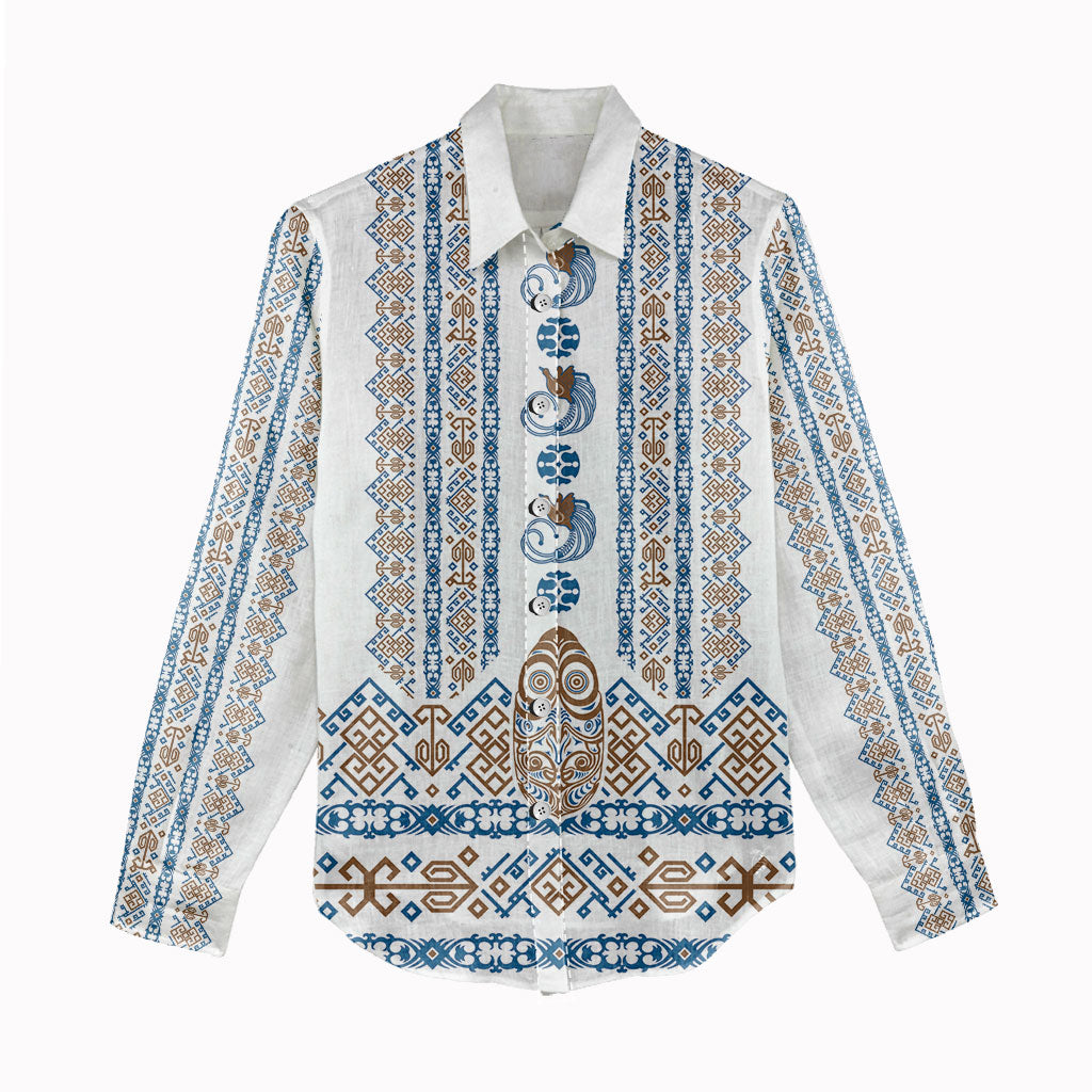 Personalised Papua New Guinea Bird Ethnic Women Casual Shirt Papuan Batik Inspired Pattern