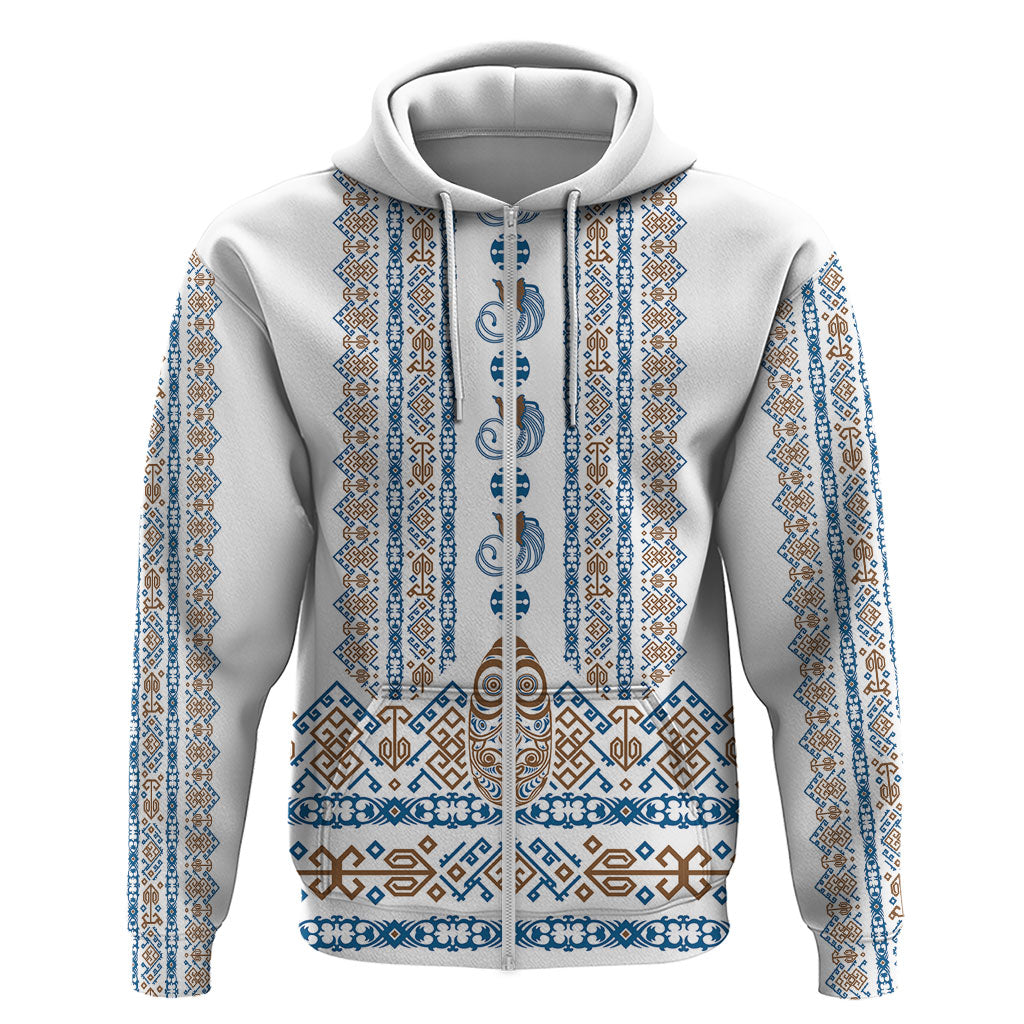 Personalised Papua New Guinea Bird Ethnic Zip Hoodie Papuan Batik Inspired Pattern