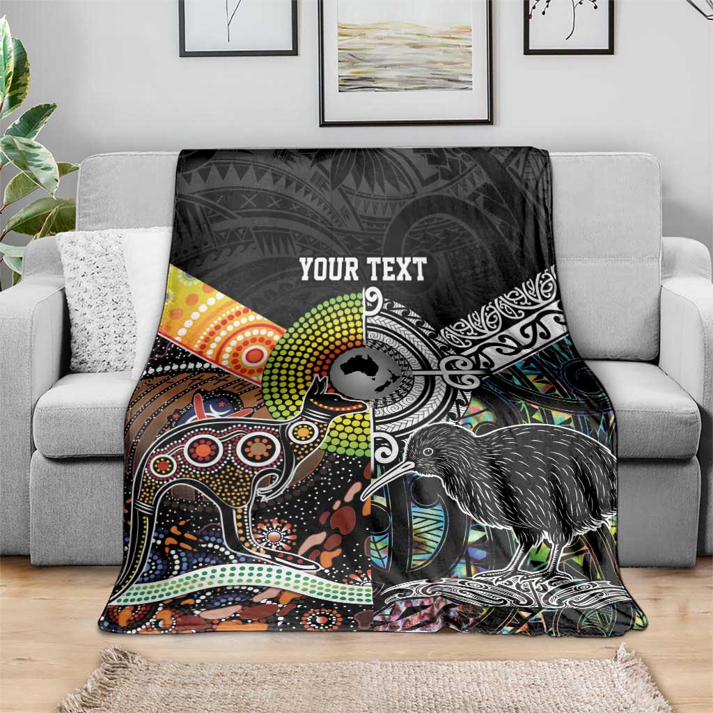 Personalised New Zealand and Australia Blanket Maori Mix Aboriginal Art Style LT9 - Polynesian Pride