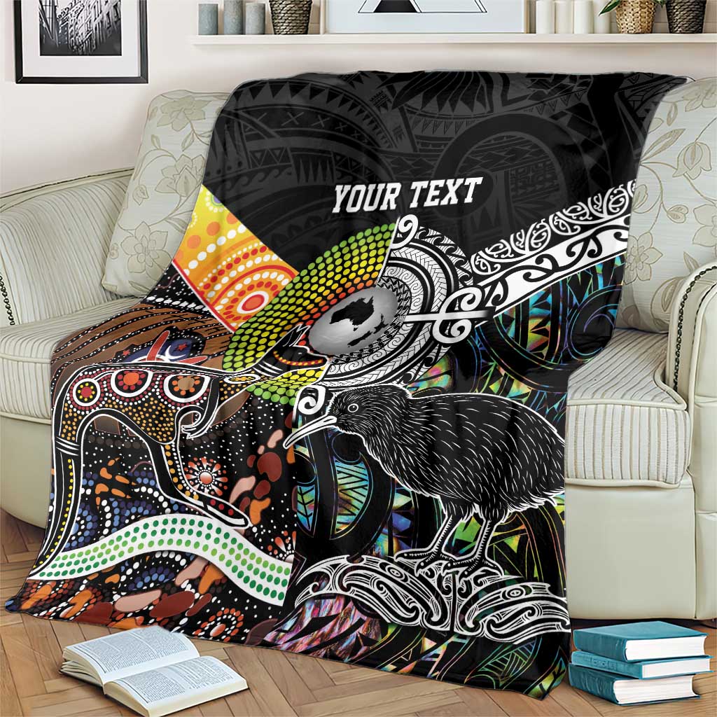 Personalised New Zealand and Australia Blanket Maori Mix Aboriginal Art Style LT9 - Polynesian Pride