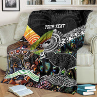 Personalised New Zealand and Australia Blanket Maori Mix Aboriginal Art Style LT9 - Polynesian Pride