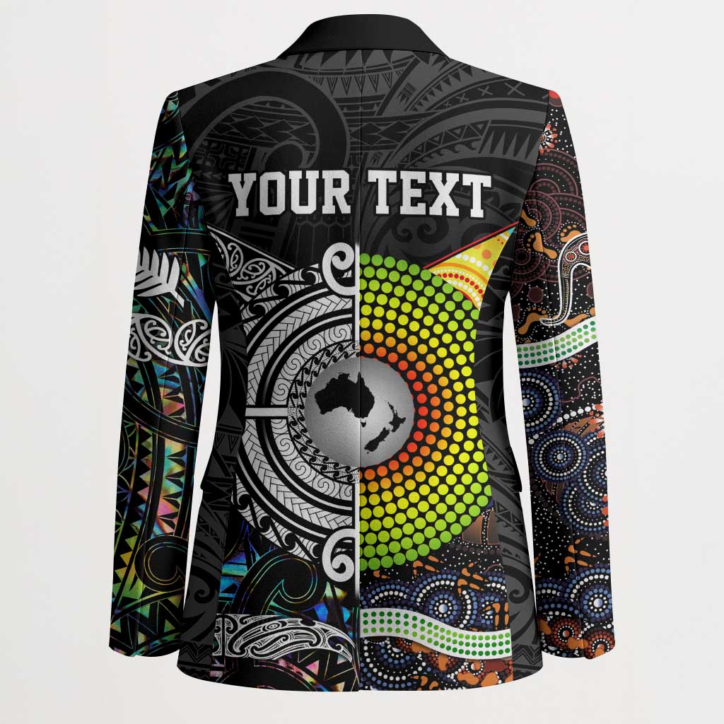 Australia New Zealand Personalised Blazer Maori Aboriginal Art Style - Polynesian Pride