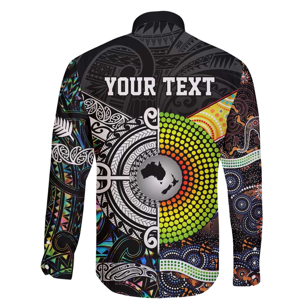 Personalised New Zealand and Australia Family Matching Short Sleeve Bodycon Dress and Hawaiian Shirt Maori Mix Aboriginal Art Style LT9 - Polynesian Pride