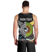 New Zealand and Australia Men Tank Top Maori Mix Aboriginal Art Style